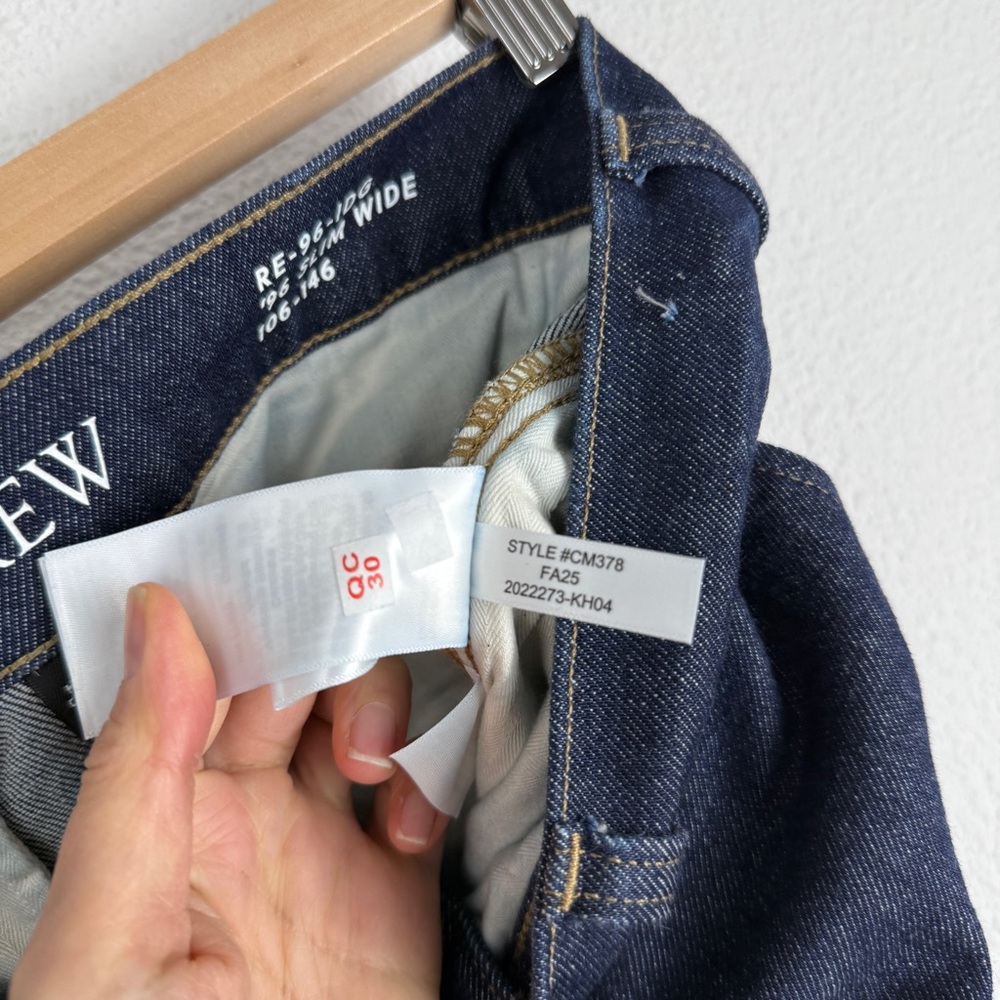 J. Crew ‘96 Slim Wide Trouser Denim Dark Blue Women's Flare Jeans 26 - Picture 10 of 11